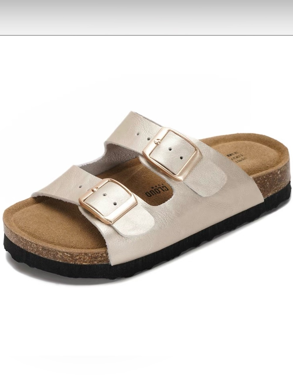 Project Cloud Kids Double-Buckle Sandal - gold  Sz 5 fit 7 women’s